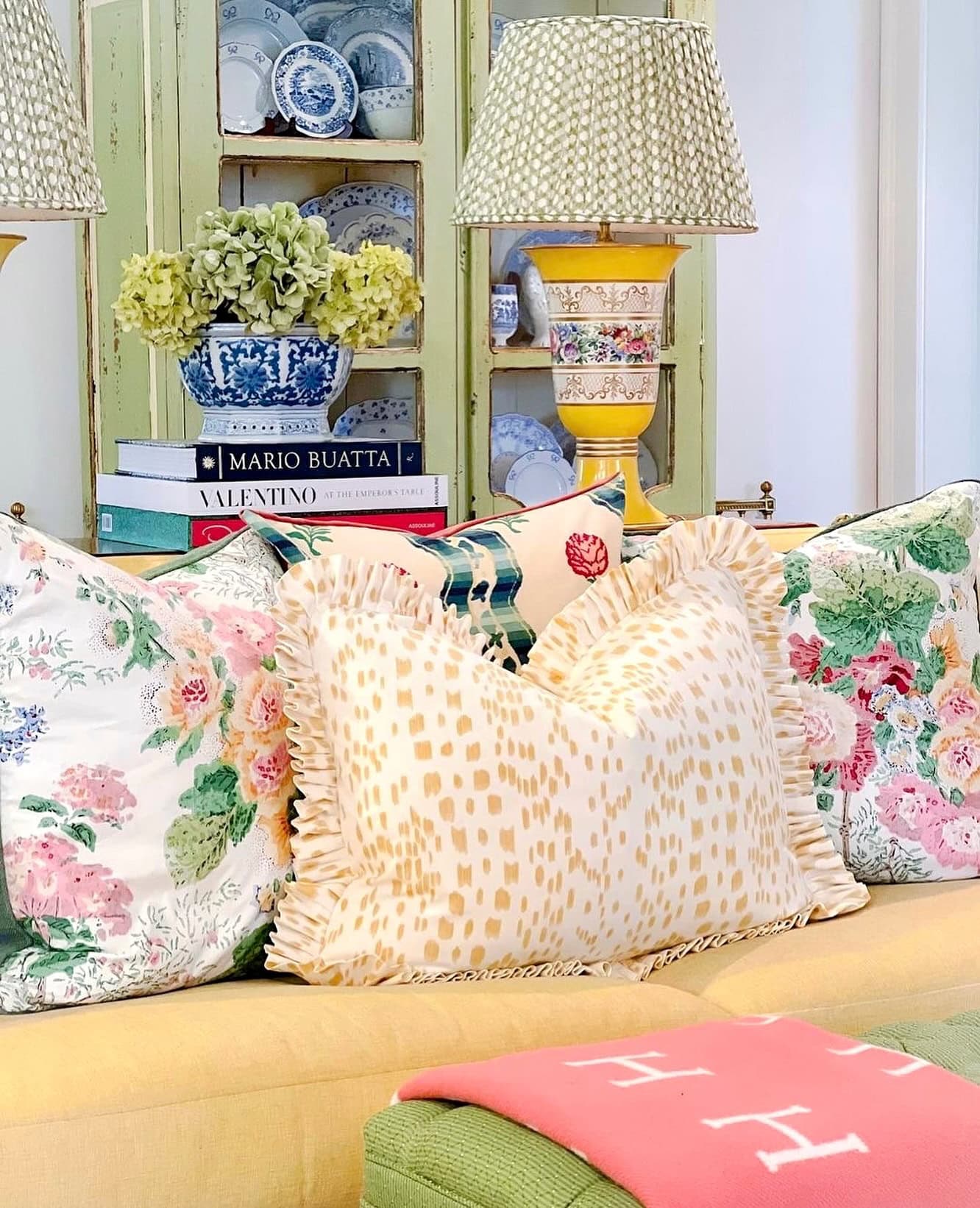 sofa with colorful pillows living room featured in summer decor tips