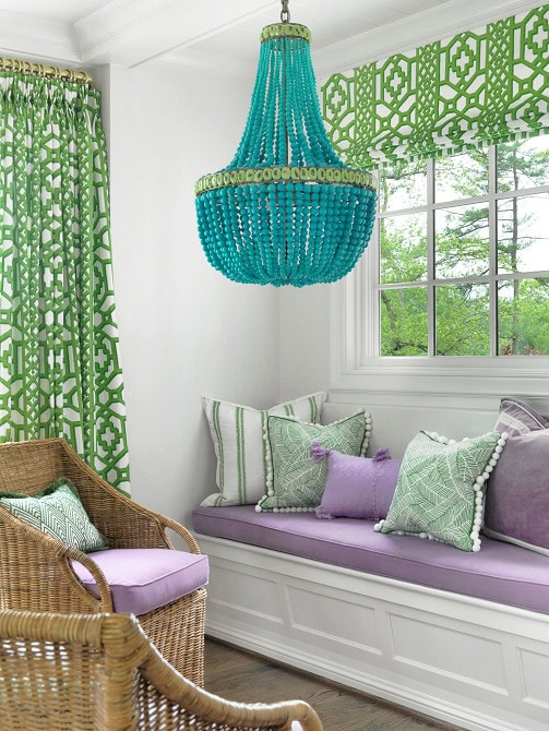 Amy Studebaker interior design featuring a colorful living room