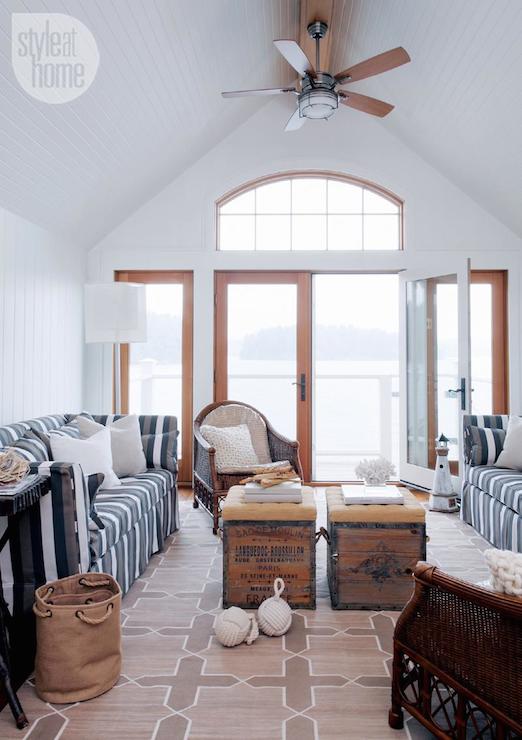 Idea to embrace a nautical theme decor featuring living room