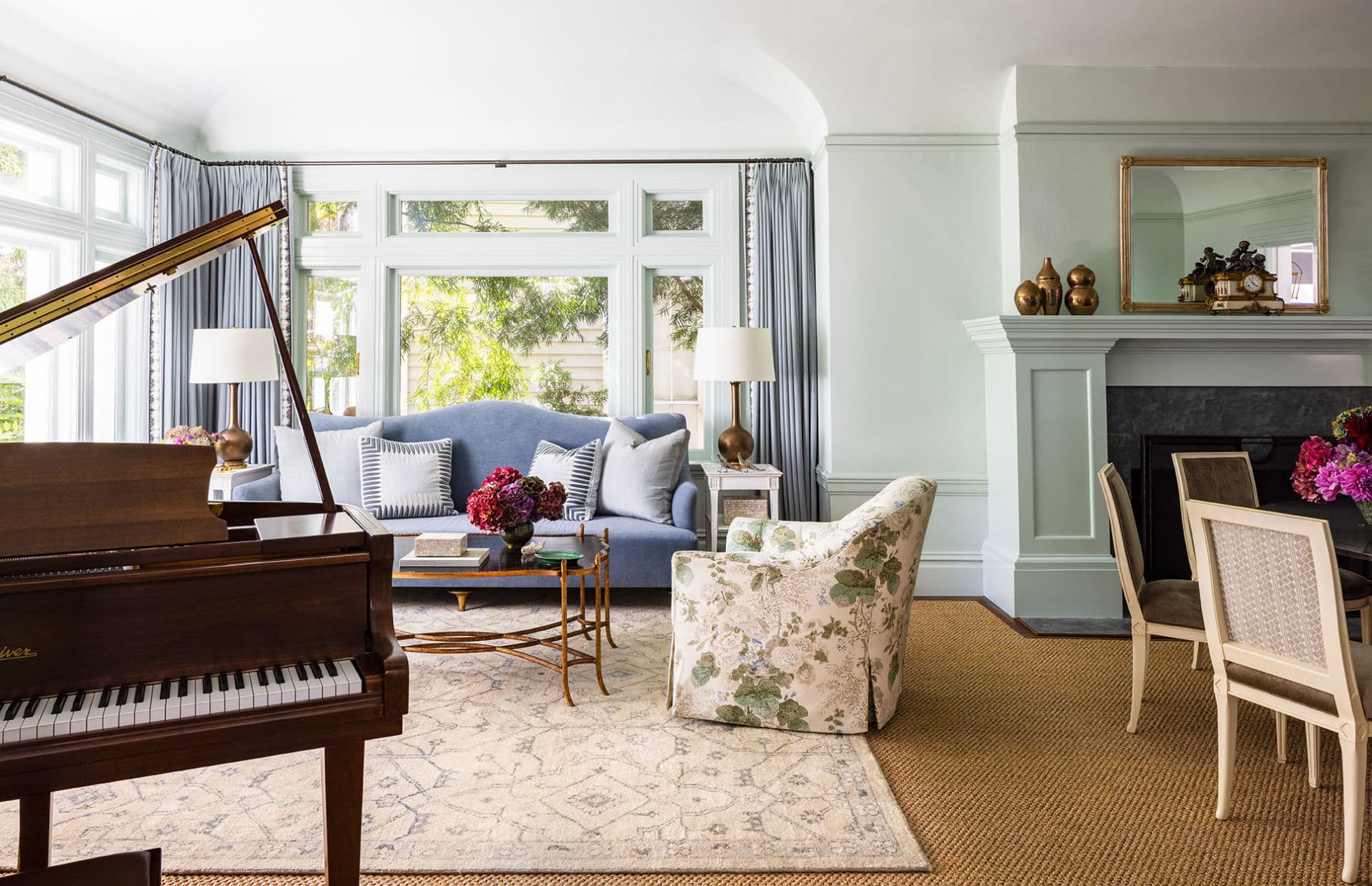 Photo of sophisticated coastal room from project Presidio Terrace I designed by Marea Clark.