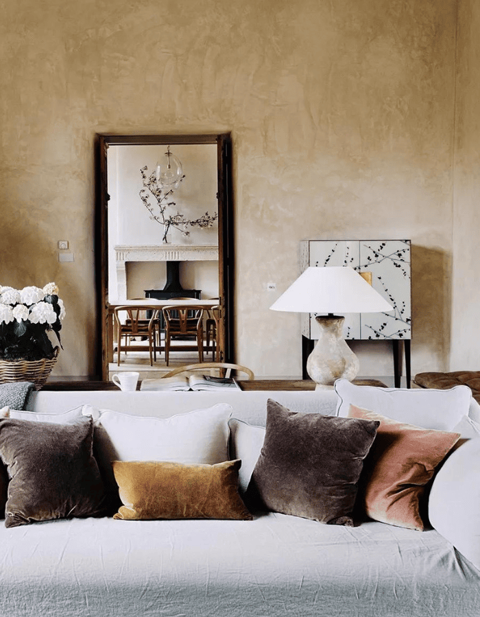 Decorating with neutrals example featuring living room
