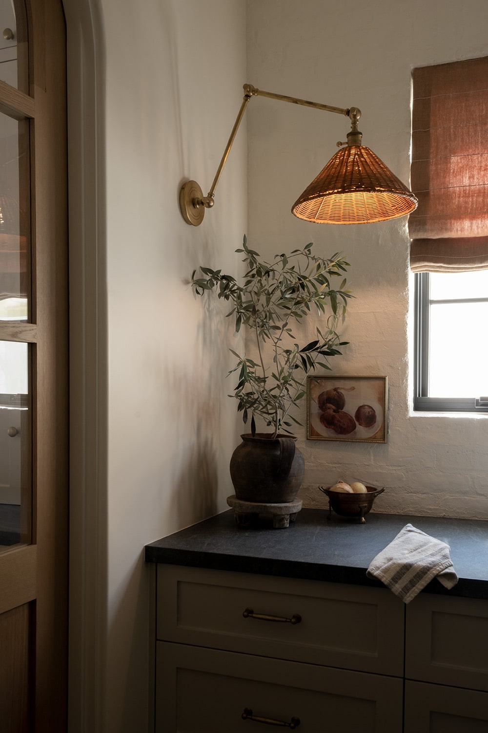 Decorating with neutrals example featuring elegant classy neutral kitchen corner