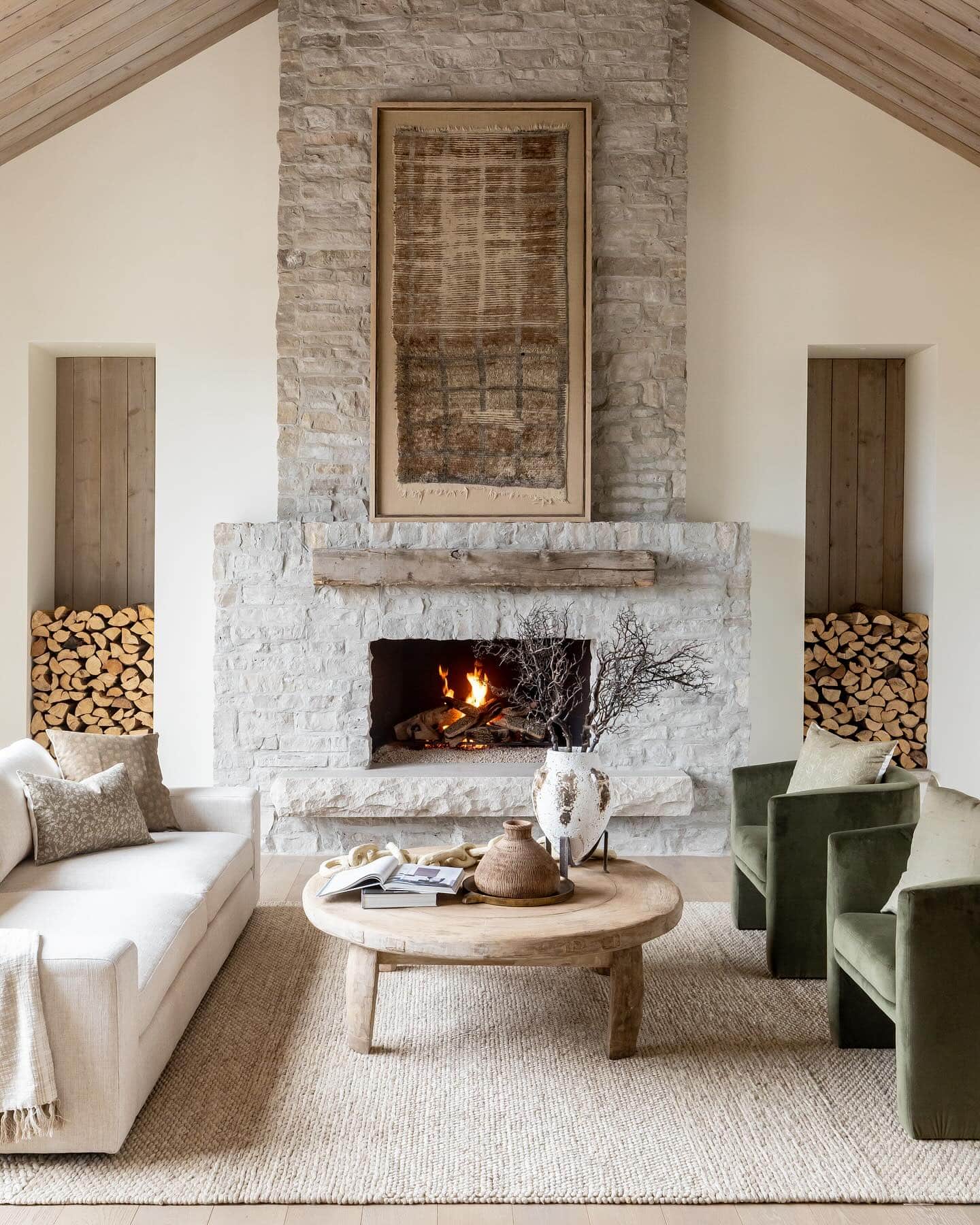 Decorating with neutrals example featuring earthy neutral living room