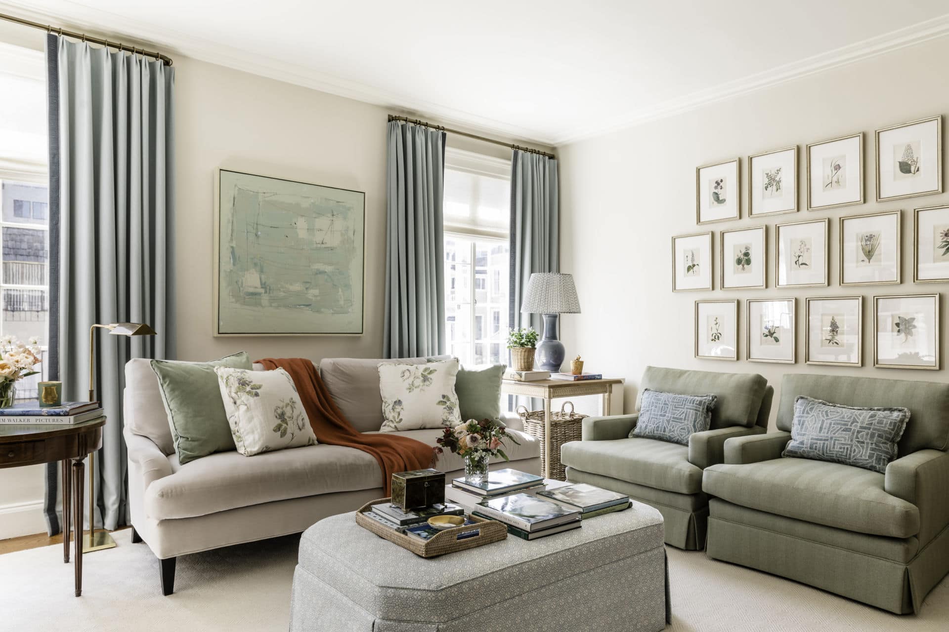 Photo of romantic living room from project Pacific Heights II designed by Marea Clark