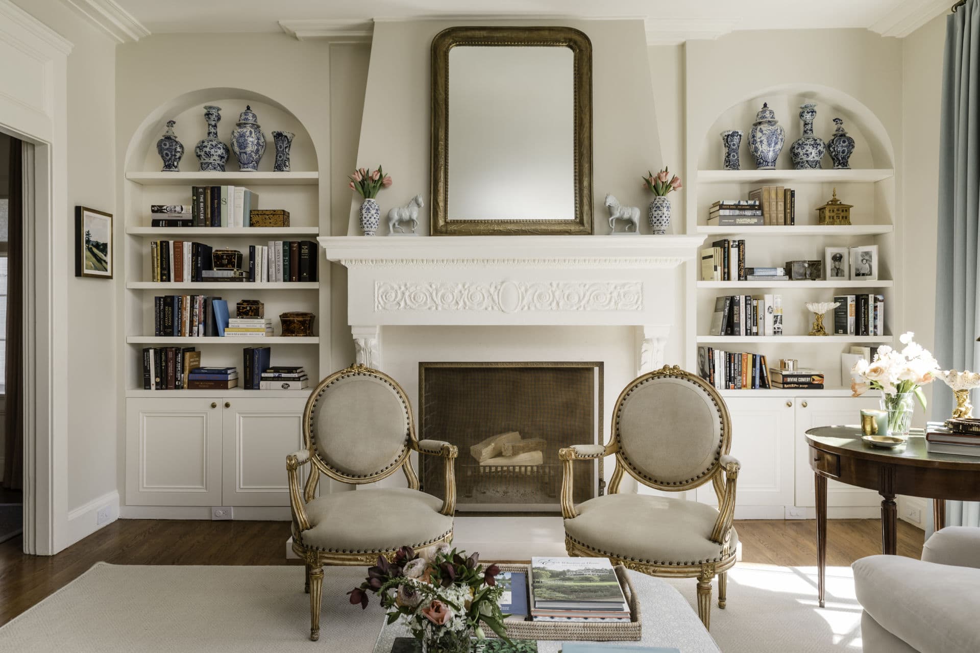 Photo of romantic living room from project Pacific Heights II designed by Marea Clark