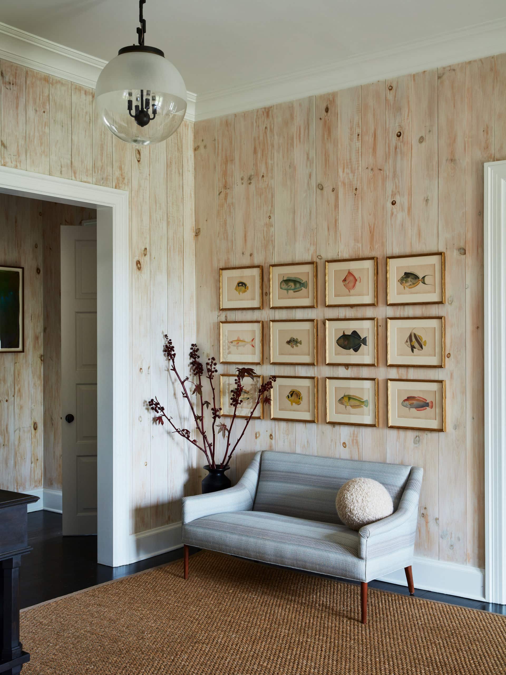 Photo of rustic refined entryway foyer from project Southampton designed by Marea Clark.