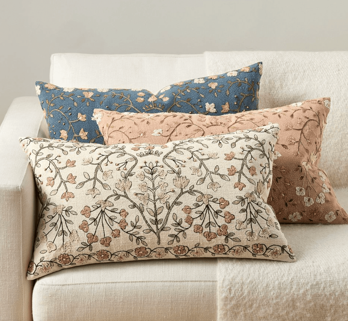 embroidered pillows