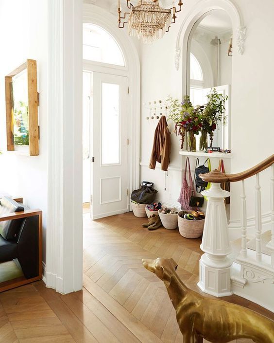 Example of contemporary transitional foyer decorating ideas