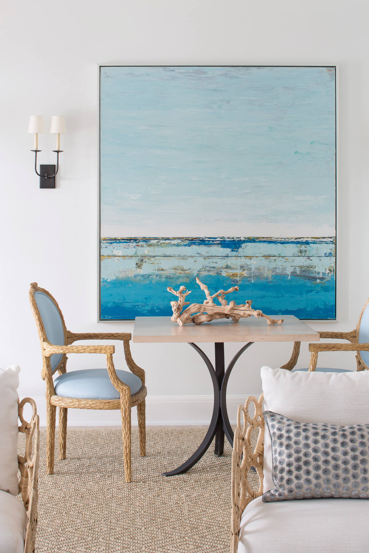 Preppy and coastal beach-style room featured in John's Island home tour