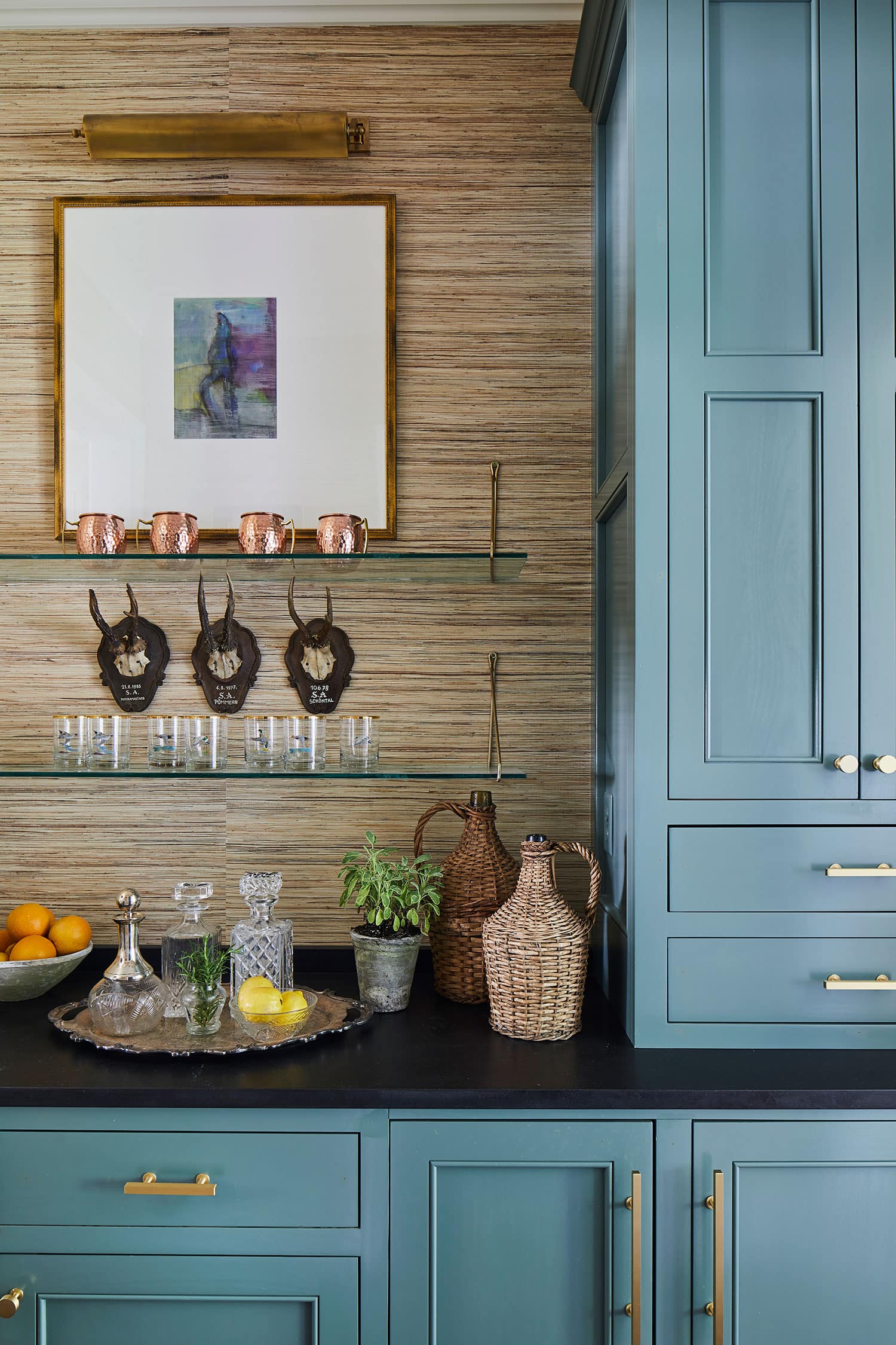 Designer Spotlight about Ashley Gilbreath Interiors Design project featuring a living room with traditional style with contemporary touches.