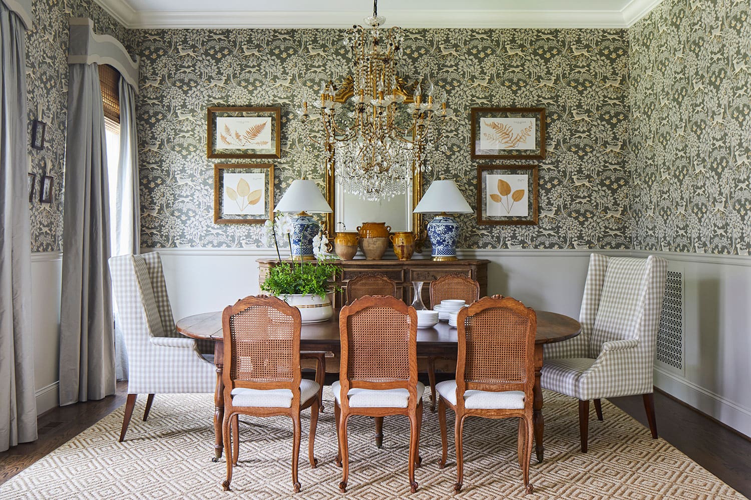 Designer Spotlight about Ashley Gilbreath Interiors Design project featuring a living room with traditional style with contemporary touches.