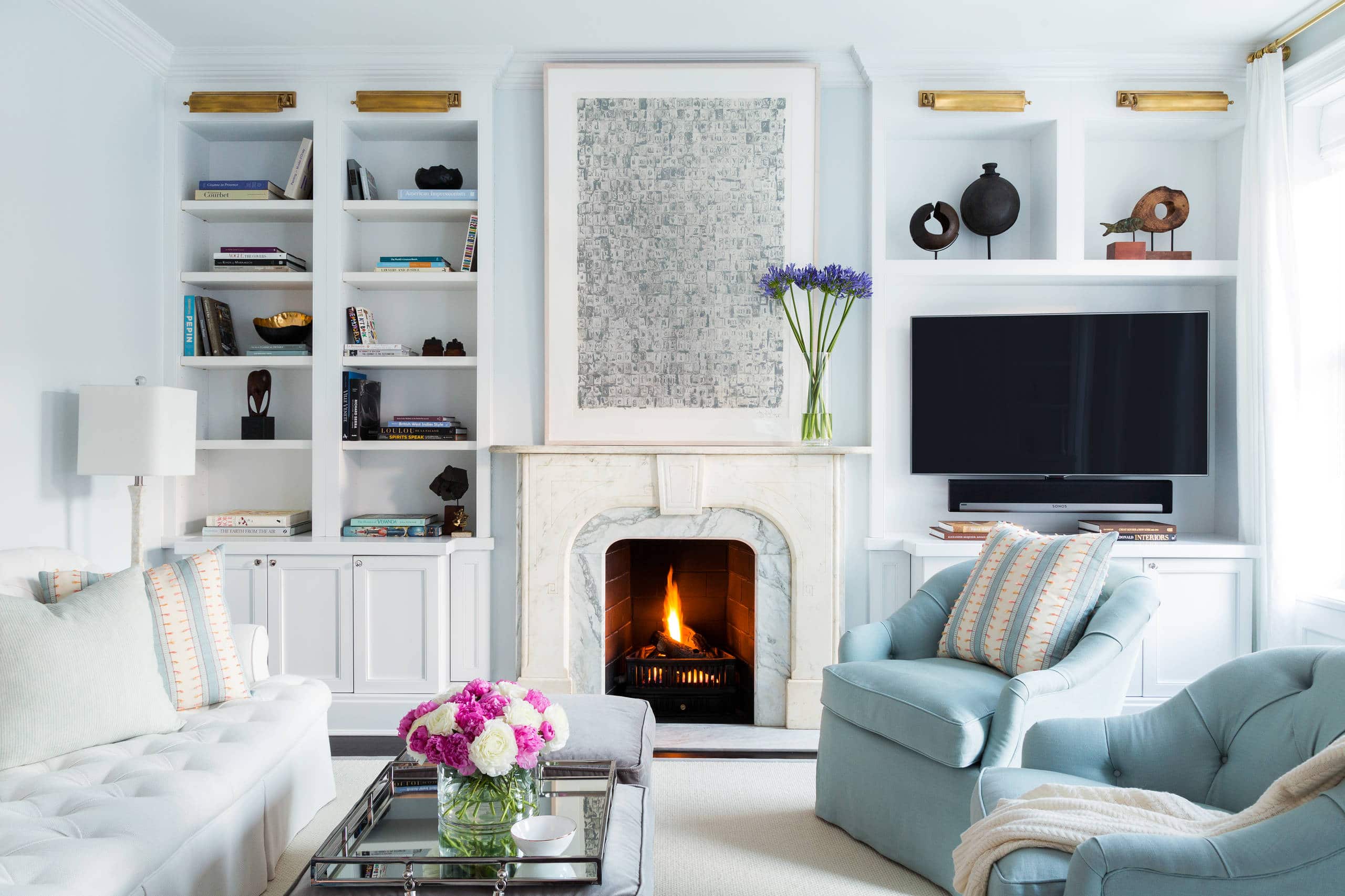 Modern living room decor ideas featuring a transitional living room with a coastal style.