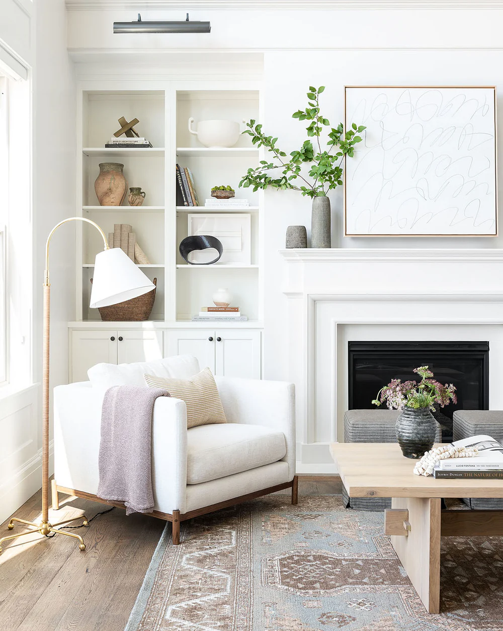 Modern living room decor ideas featuring a transitional living room with a transitional style.