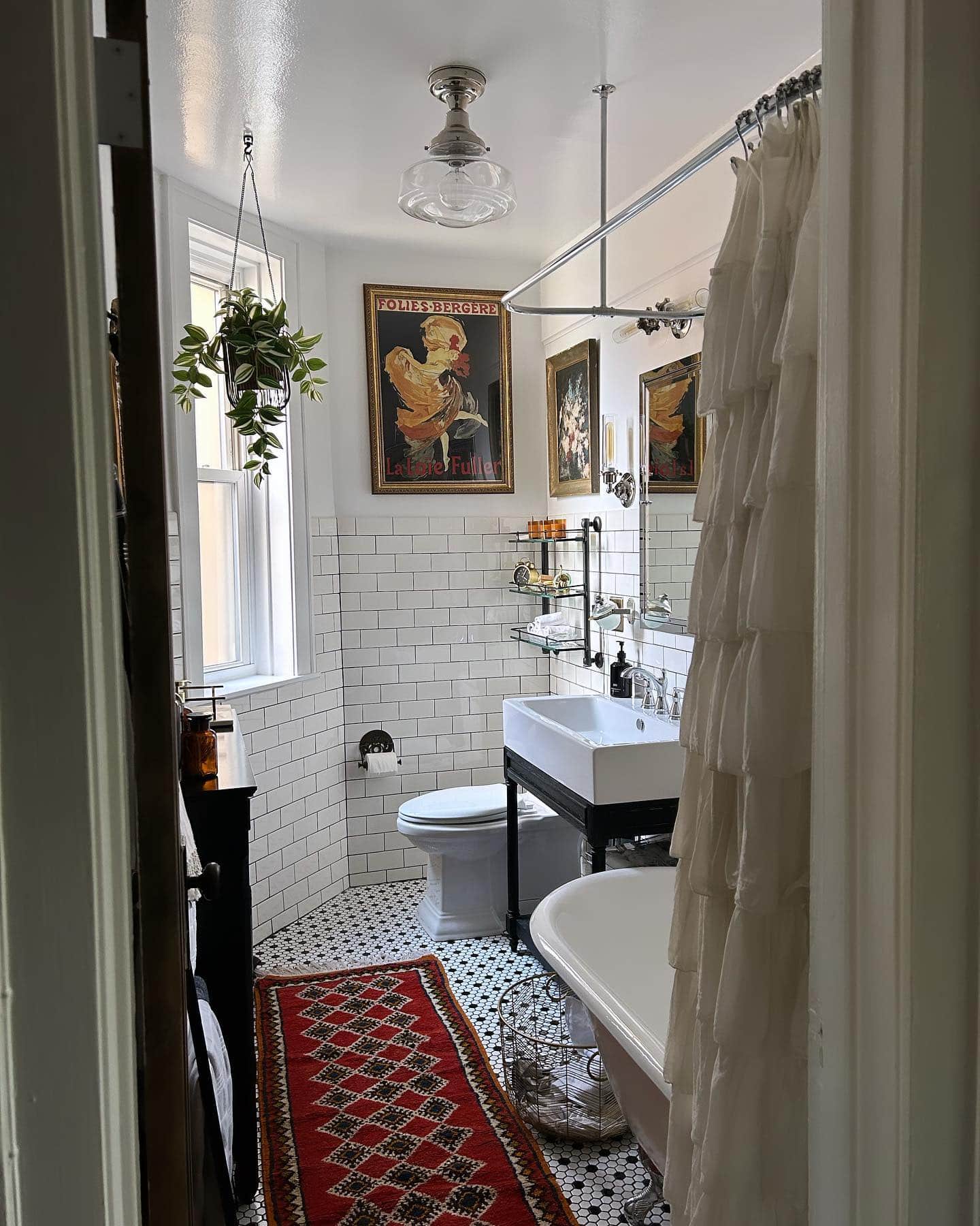 Fall bathroom decor idea featuring part gallery wall