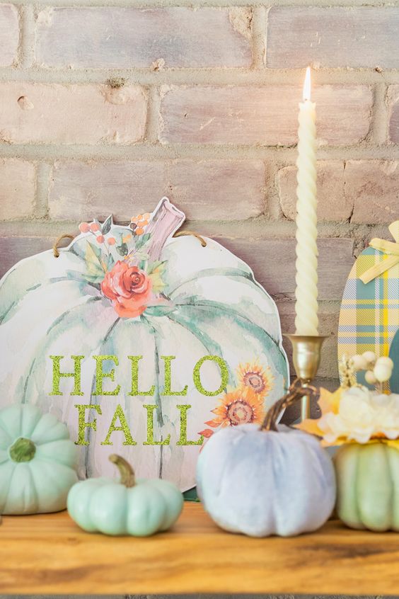Fall decor idea featuring fall sign in farmhouse style from the dollar store