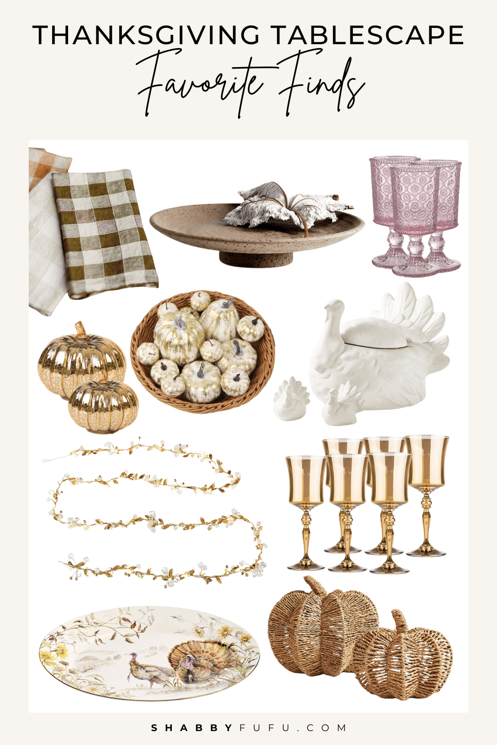 Product collages featuring Thanksgiving Tablescape Favorite Finds