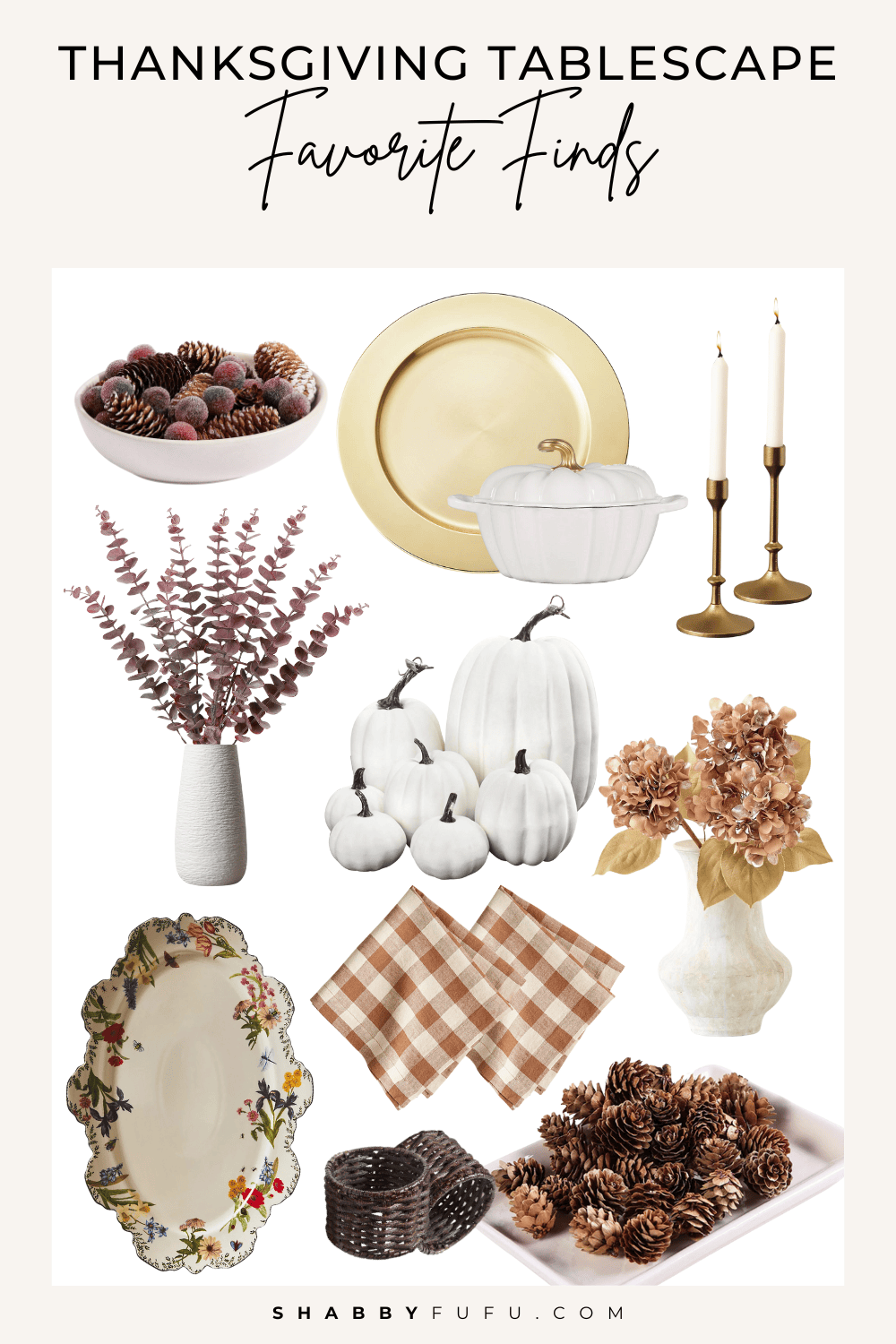 Product collages featuring Thanksgiving Tablescape Favorite Finds