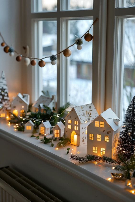 Charming apartment Christmas decorations and tips, example window holiday decor