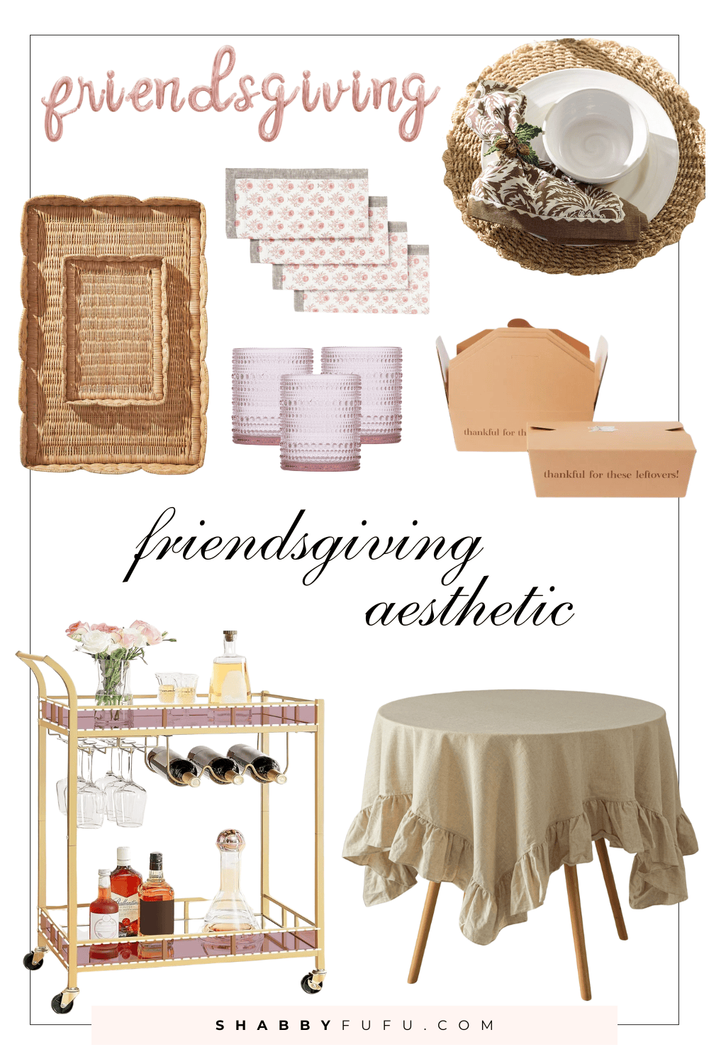 Friendsgiving Aesthetic collages featuring products for inspiration decor
