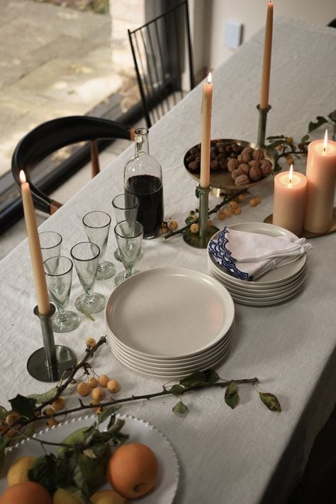 Friendsgiving Aesthetic inspiration idea featuring a cozy table setting