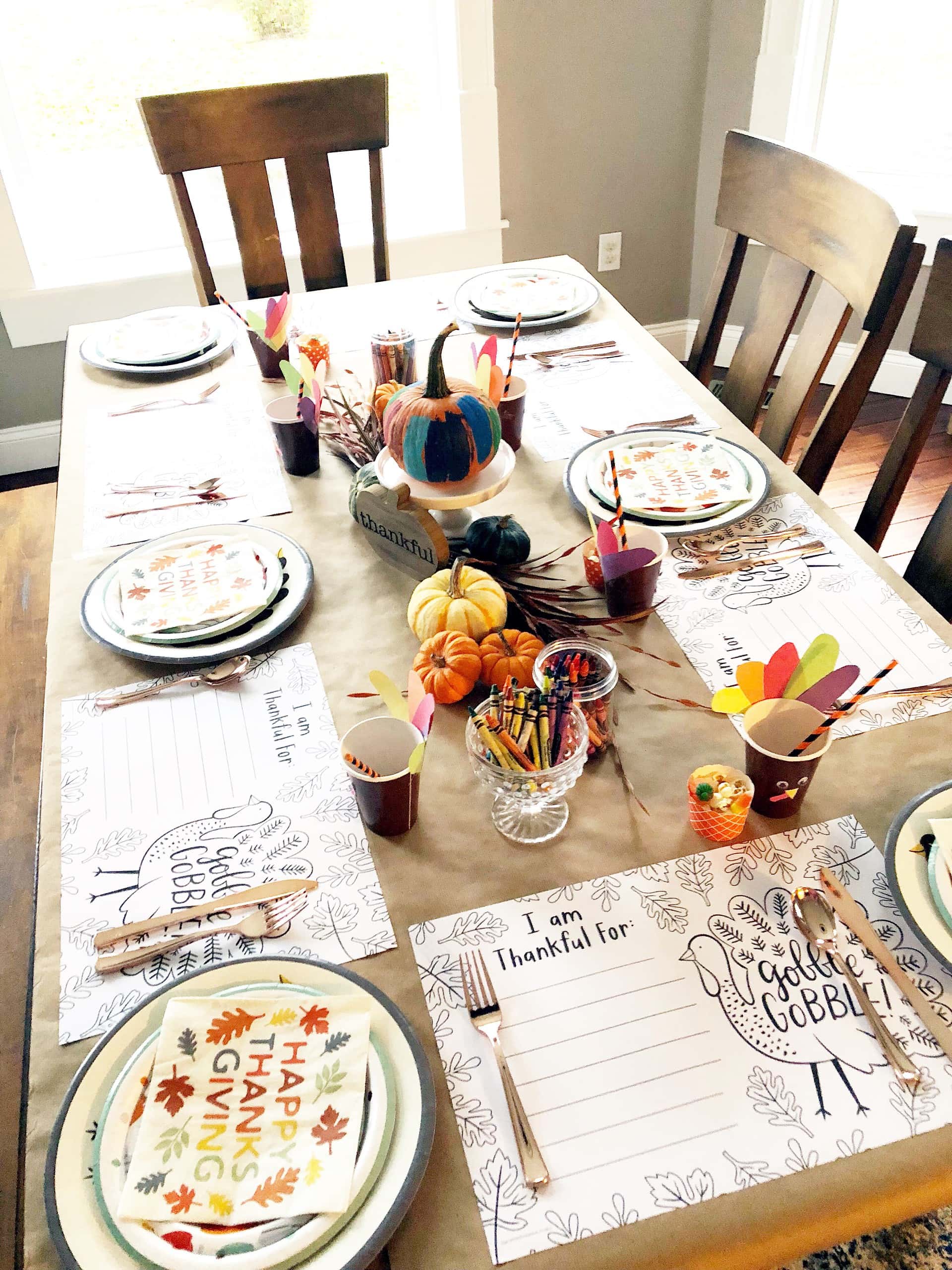 How to Set Up a Thanksgiving Kids Table That Sparkles with Fun -  shabbyfufu.com, image size:1920x2560