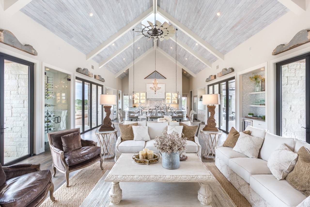 Image shown as example of living room area rugs in a modern farmhouse coastal style