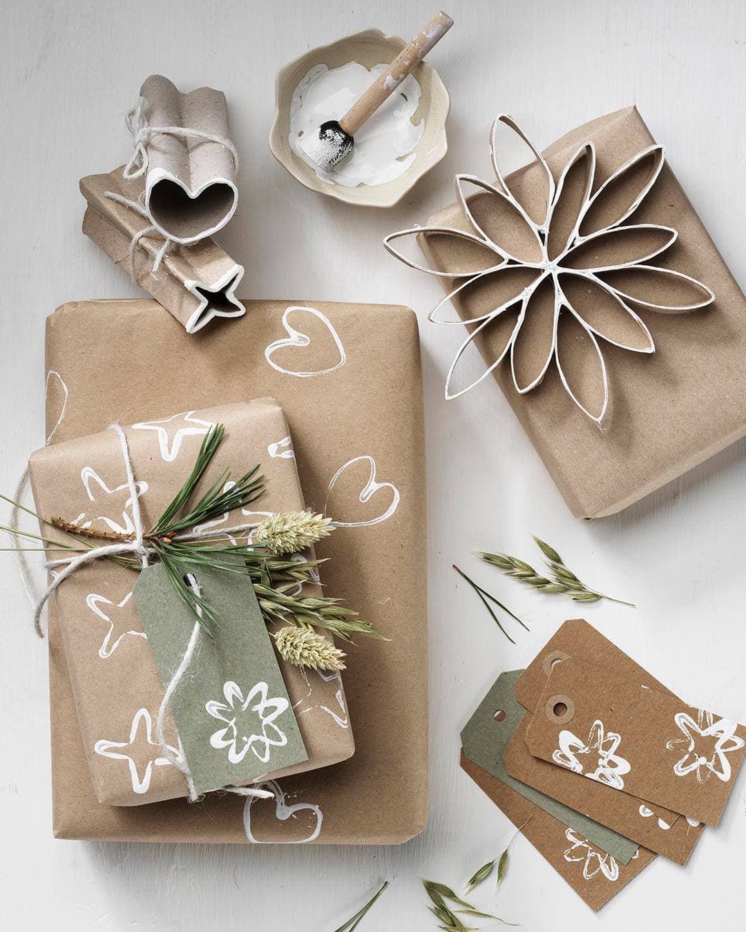 Example of the Gift Wrapping Aesthetic Trend featuring DIY organic style