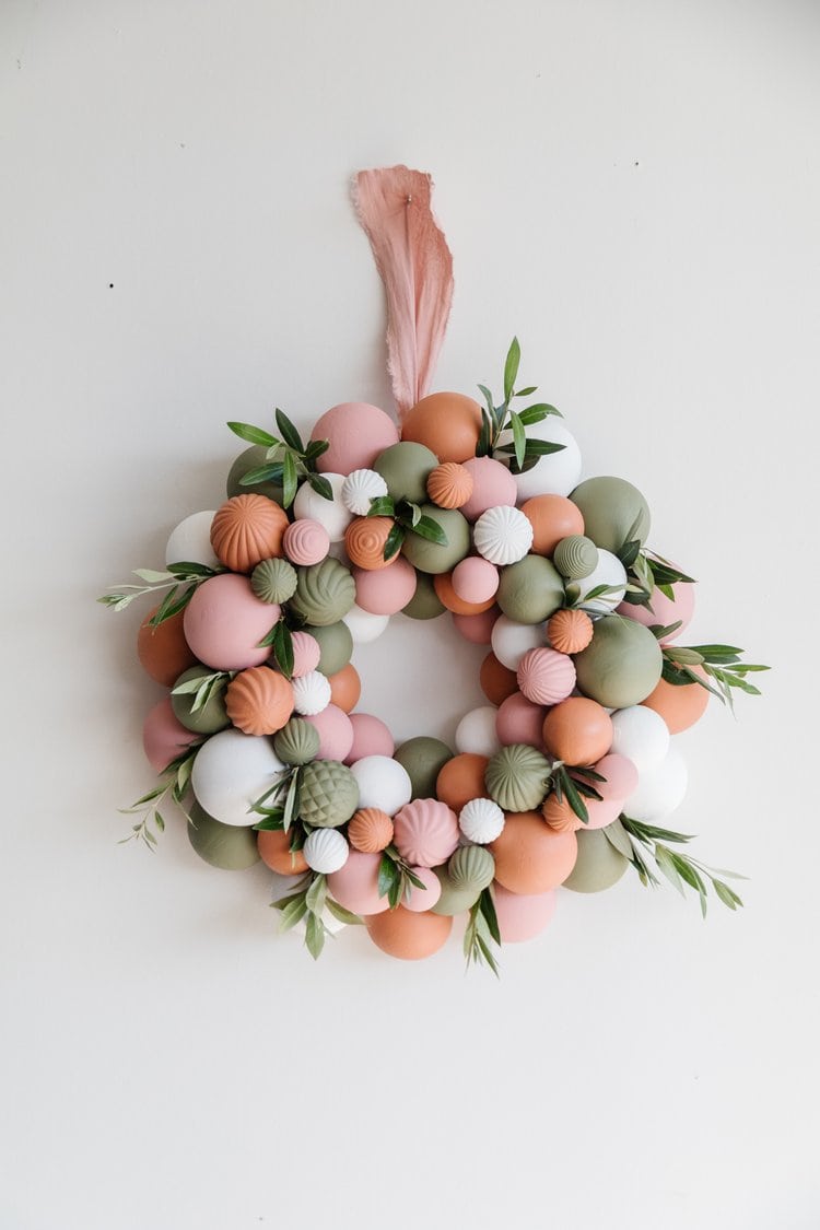 Christmas Wreath idea featuring colorful matter wreath