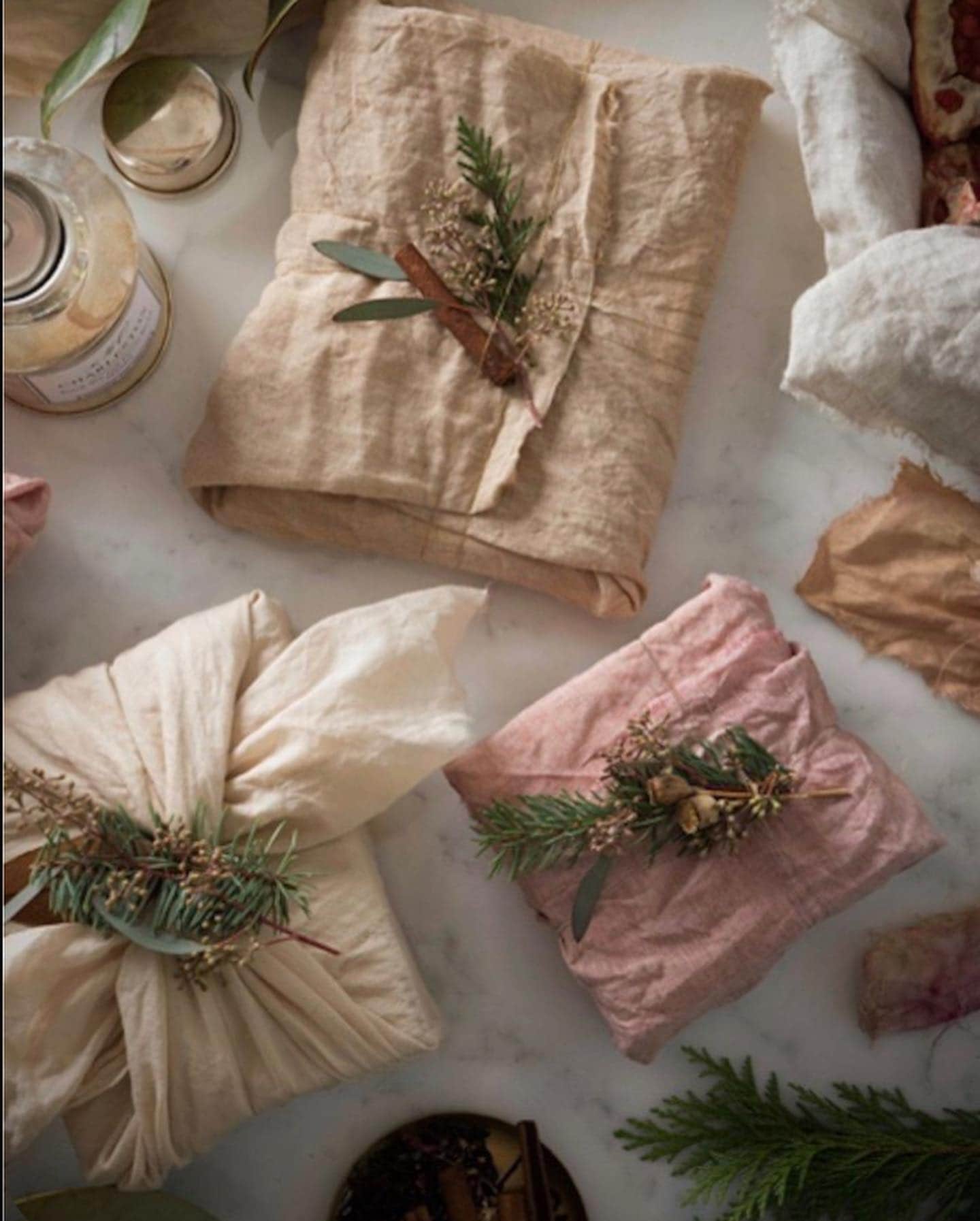 Example of the Gift Wrapping Aesthetic Trend featuring fabric wrap style
