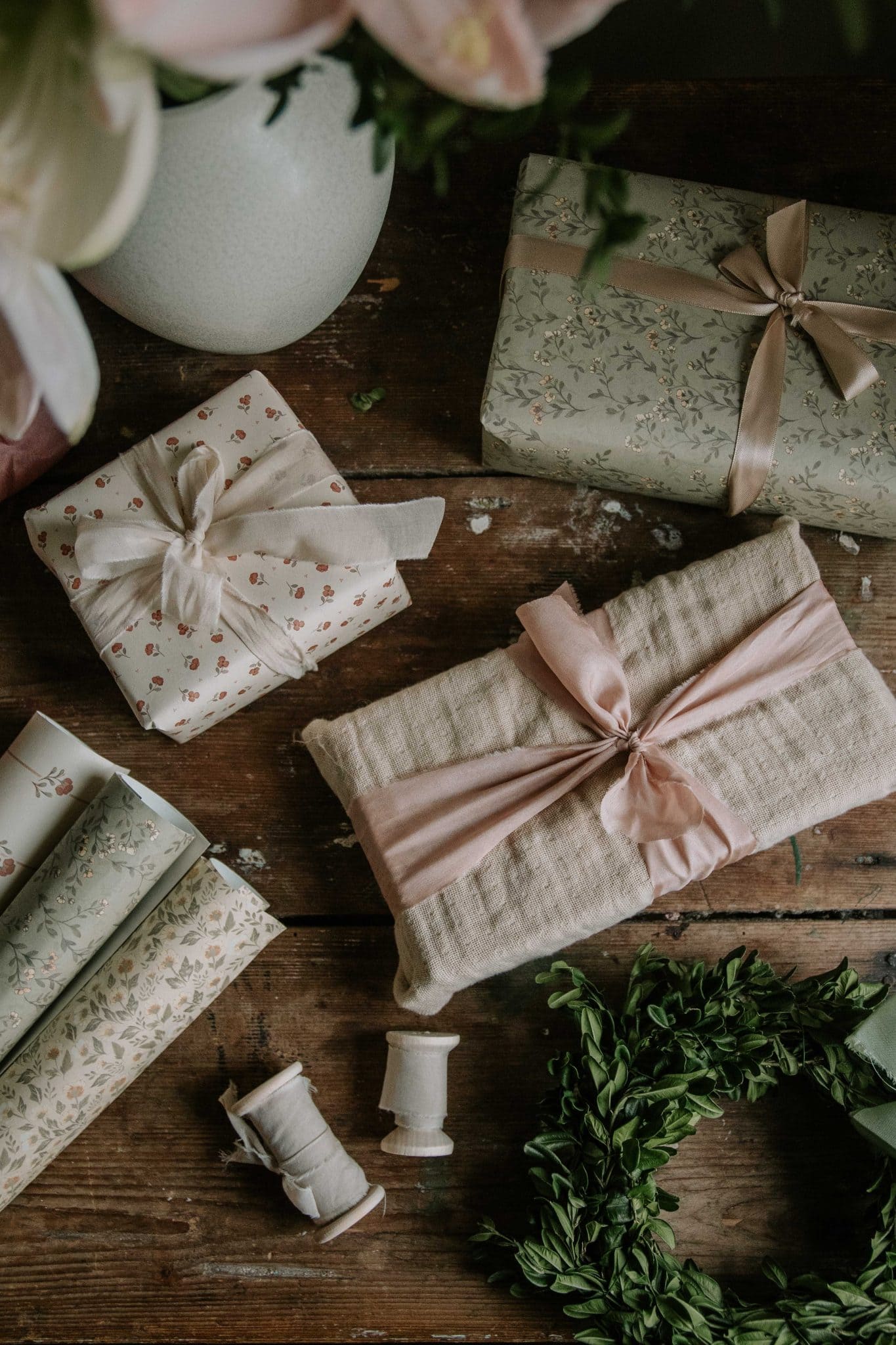 Example of the Gift Wrapping Aesthetic Trend featuring fabric wrap style