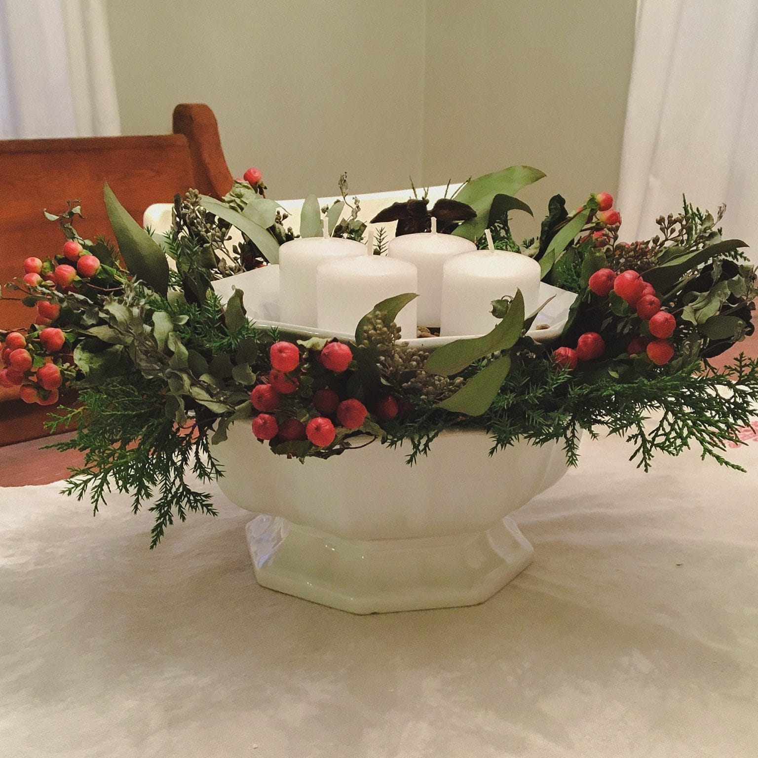 Christmas Wreath idea featuring a centerpiece wreath in farmhouse style