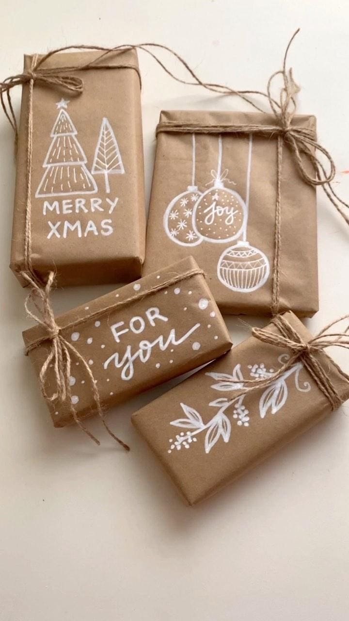 Example of the Gift Wrapping Aesthetic Trend featuring DIY organic style