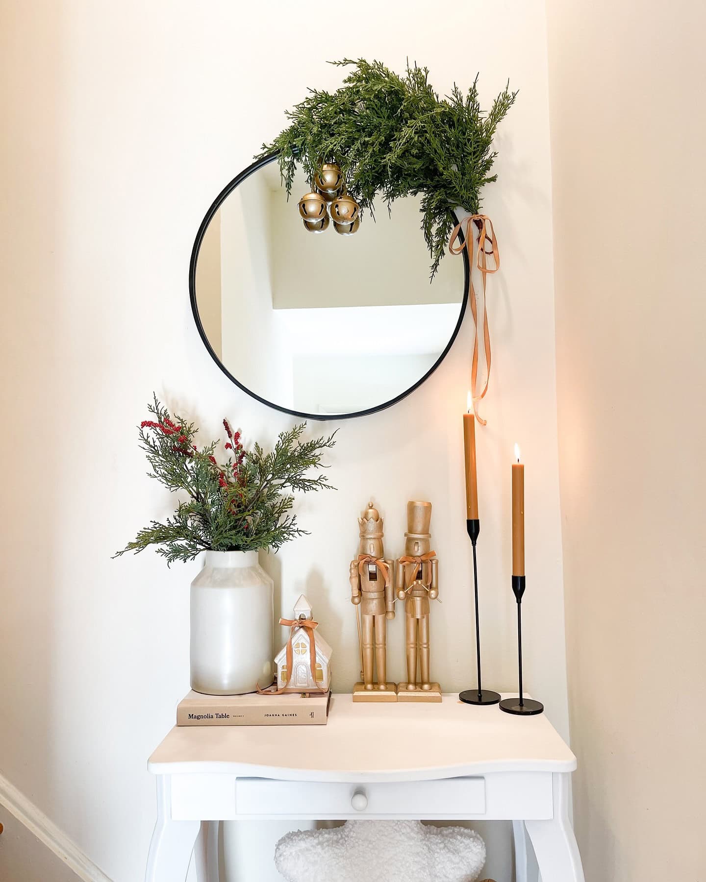 Holiday entryway idea featuring an entrance in modern style