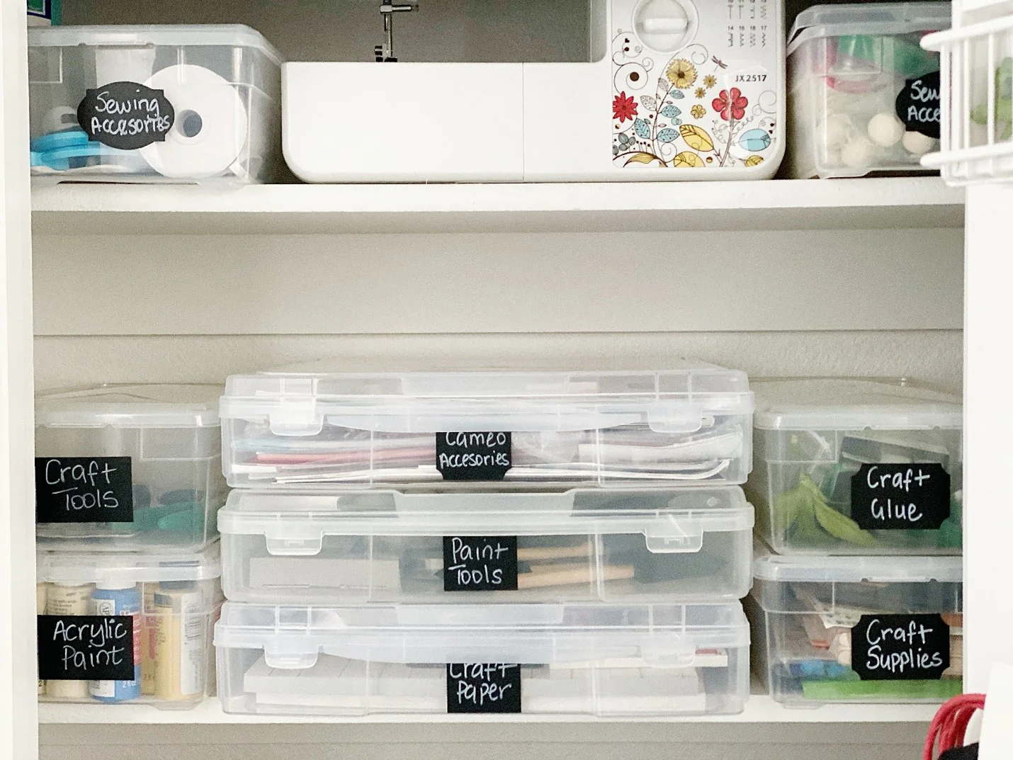 Gift wrapping station ideas for the holidays featuring a craft room desk