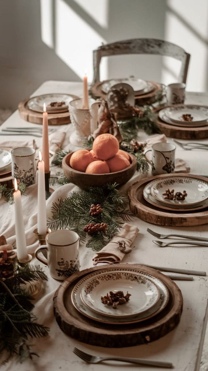 Christmas tablescape idea in a classy traditional style