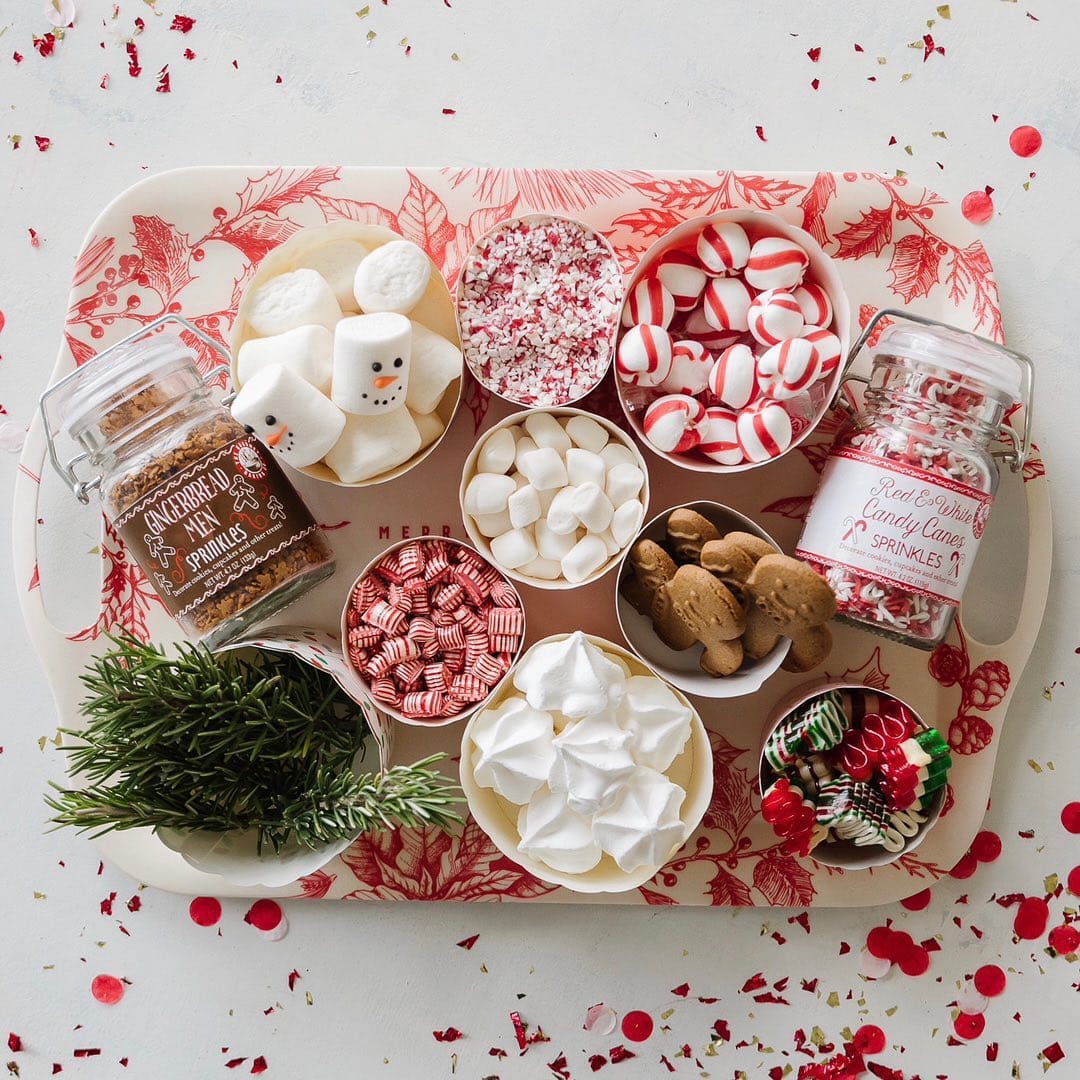 Holiday movie night ideas featuring a Christmas themed snack bar for movie nights
