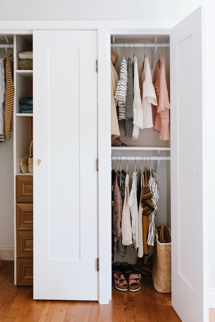 Declutter before new year idea featuring a tidy closet