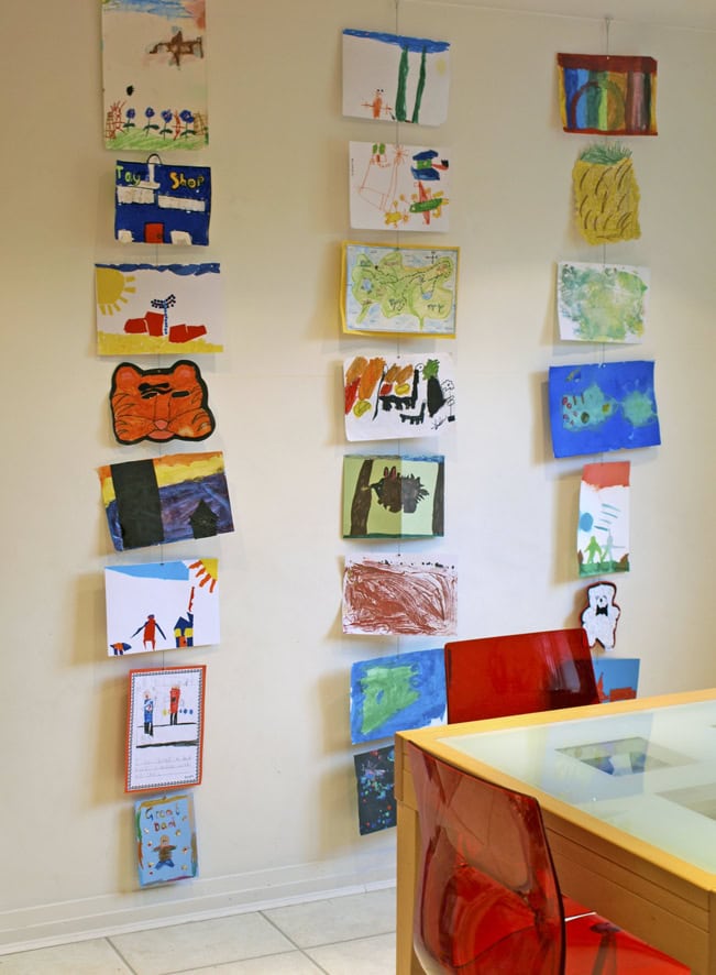 kids' holiday artwork idea for featuing your kids art in your home