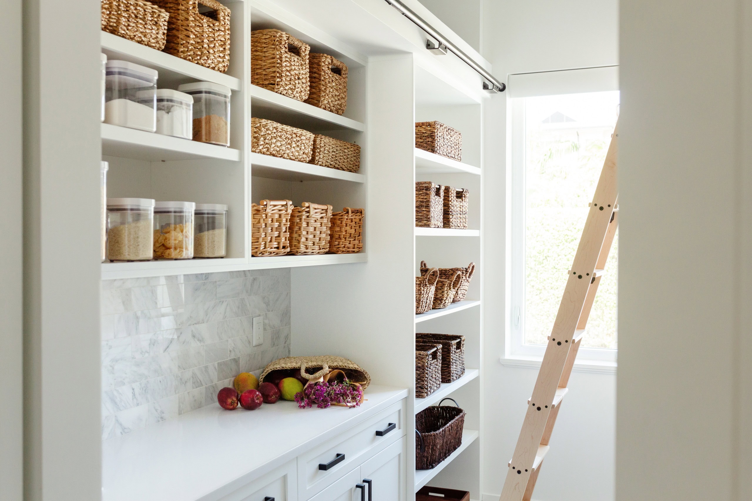 Pantry organization tips and ideas featuring an example of a kitchen's pantry