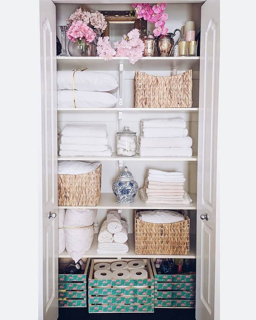 Declutter before new year idea featuring a linen closet