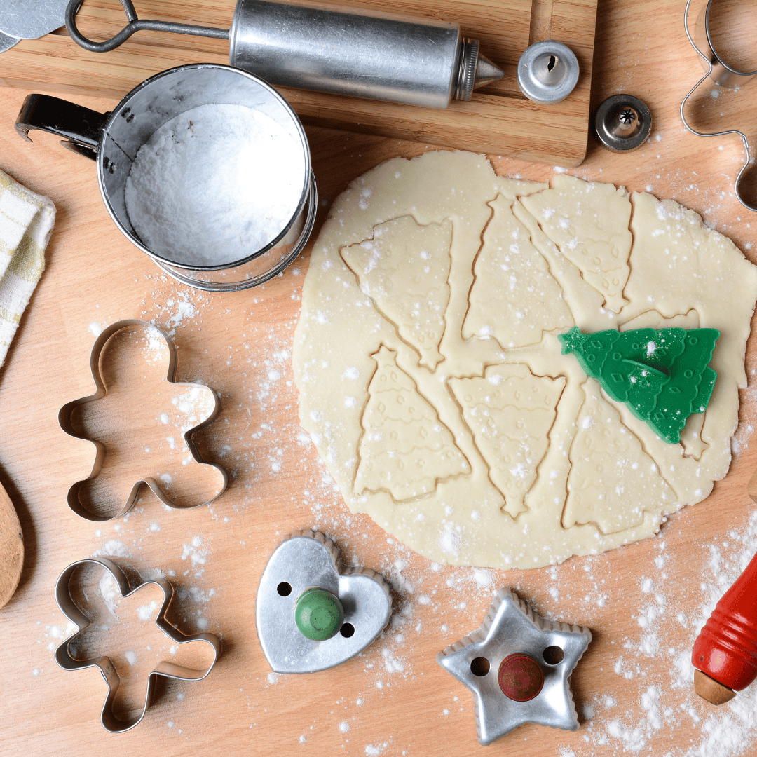 family Christmas traditions idea featuring baking cookies