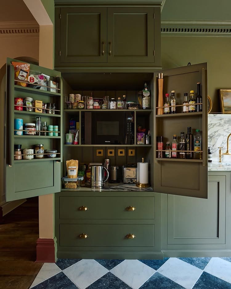 Pantry organization tips and ideas featuring an example of a kitchen's pantry