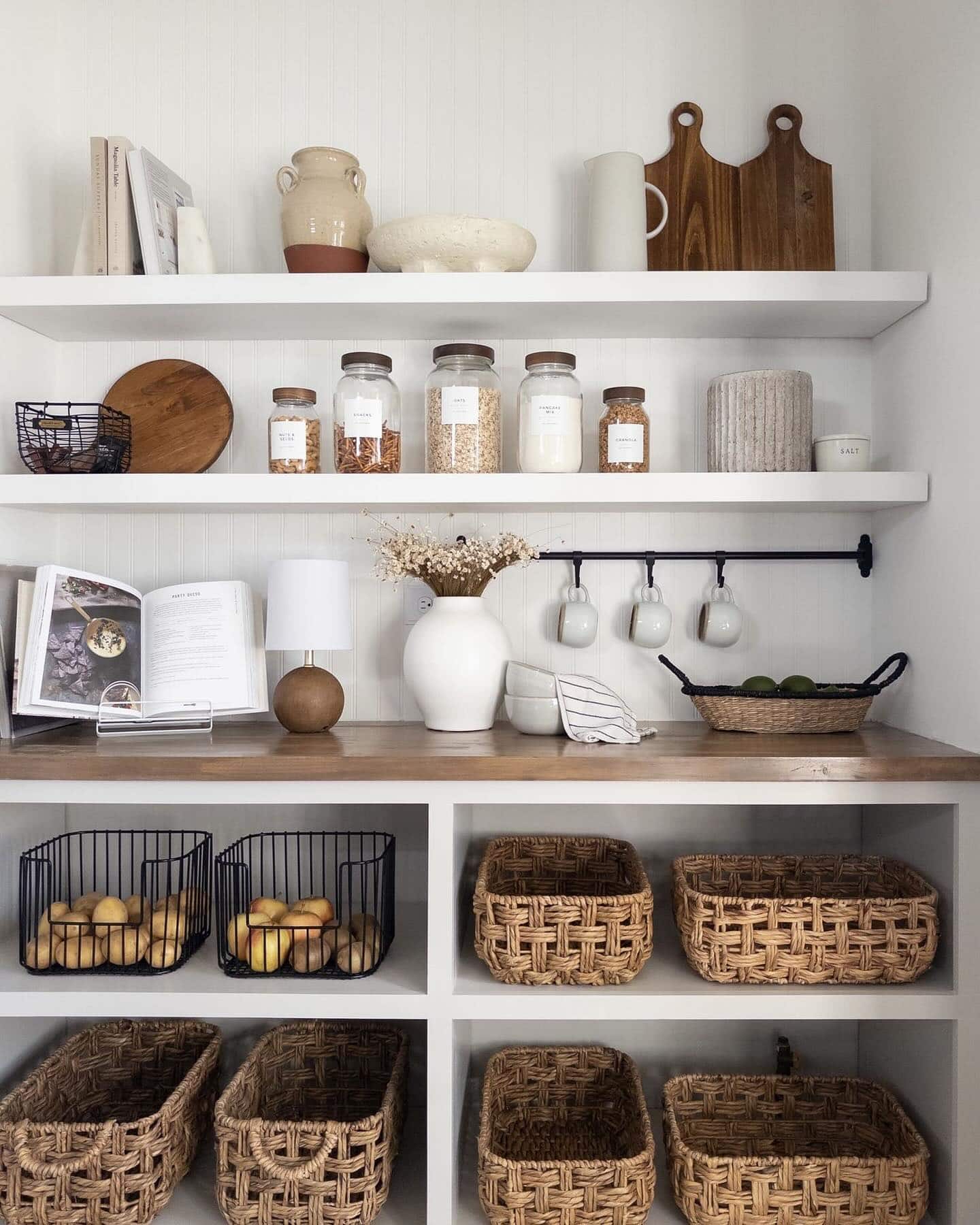 Pantry organization tips and ideas featuring an example of a kitchen's pantry