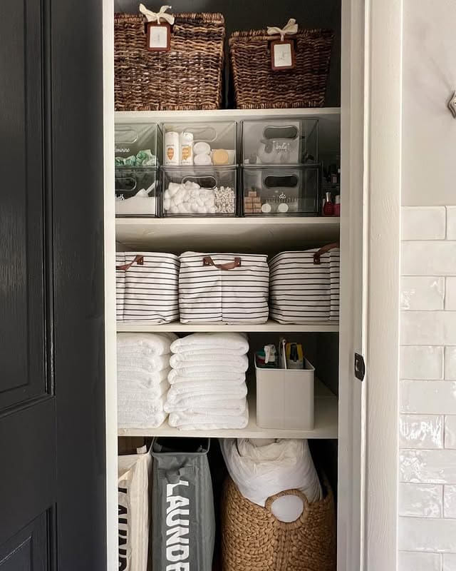 Declutter before new year idea featuring a linen closet