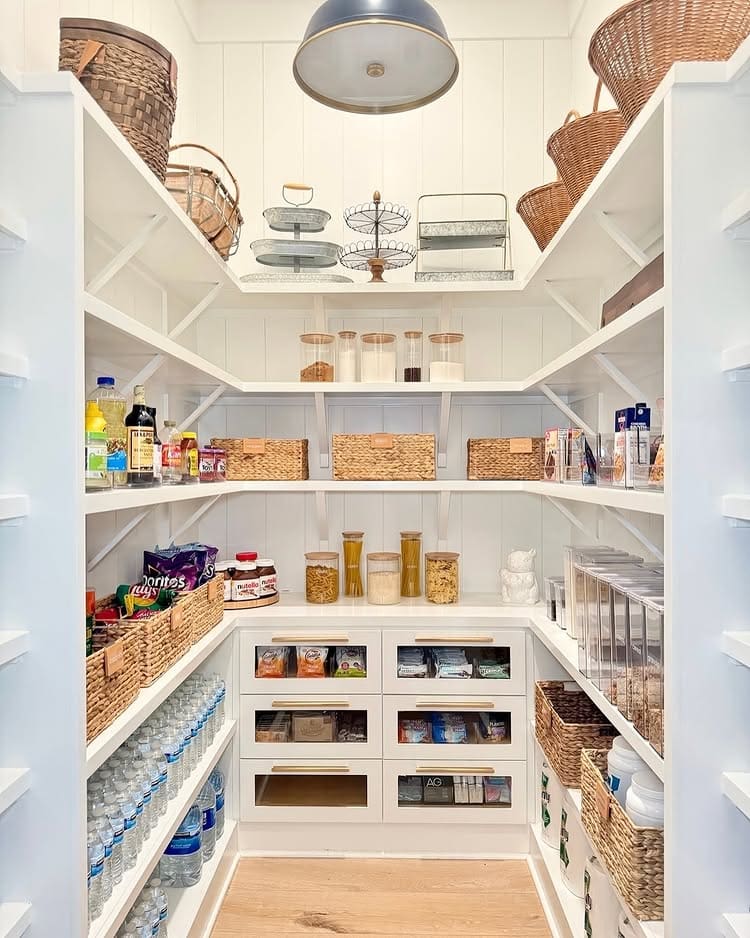 Pantry organization tips and ideas featuring an example of a kitchen's pantry