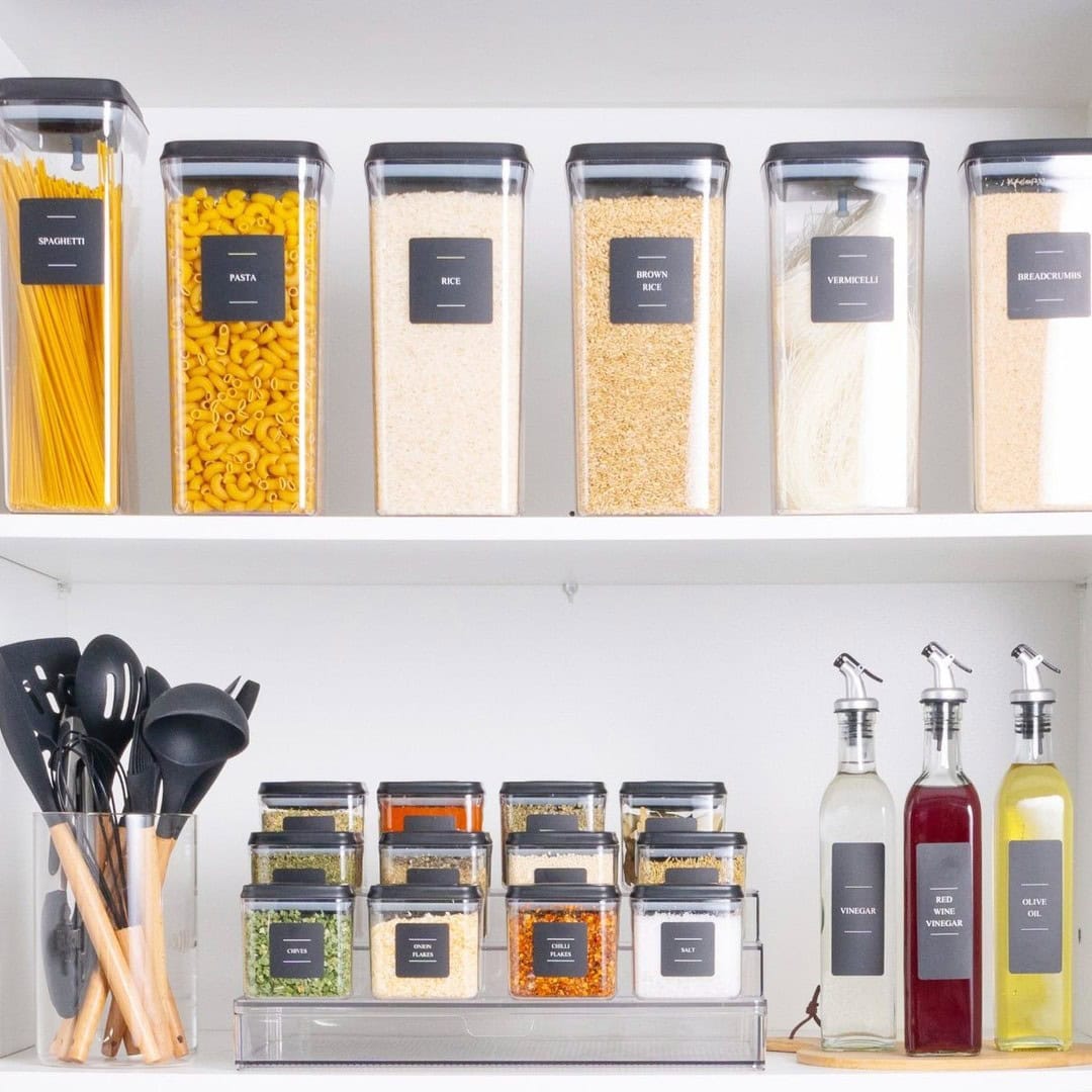 Pantry organization tips and ideas featuring an example of a kitchen's pantry