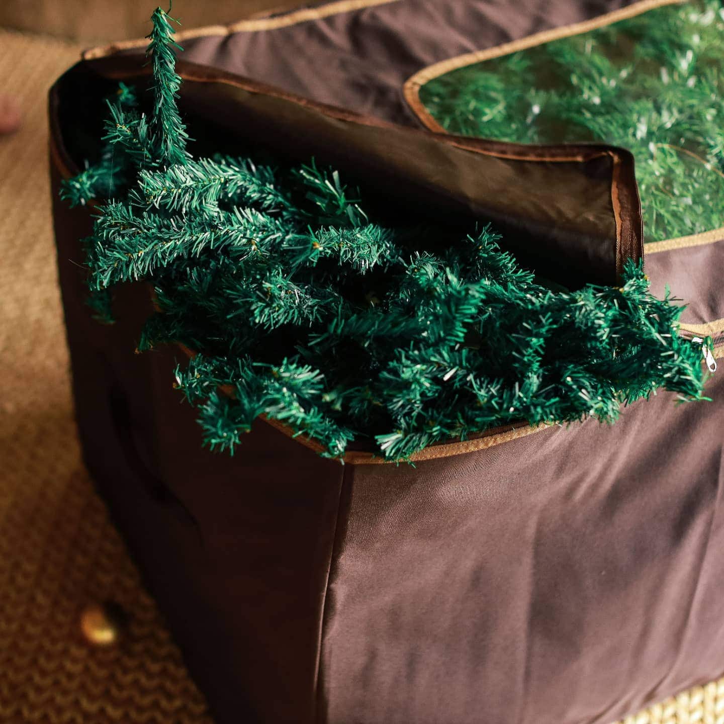 Holiday decor storage ideas featuring a boxes with Christmas decor