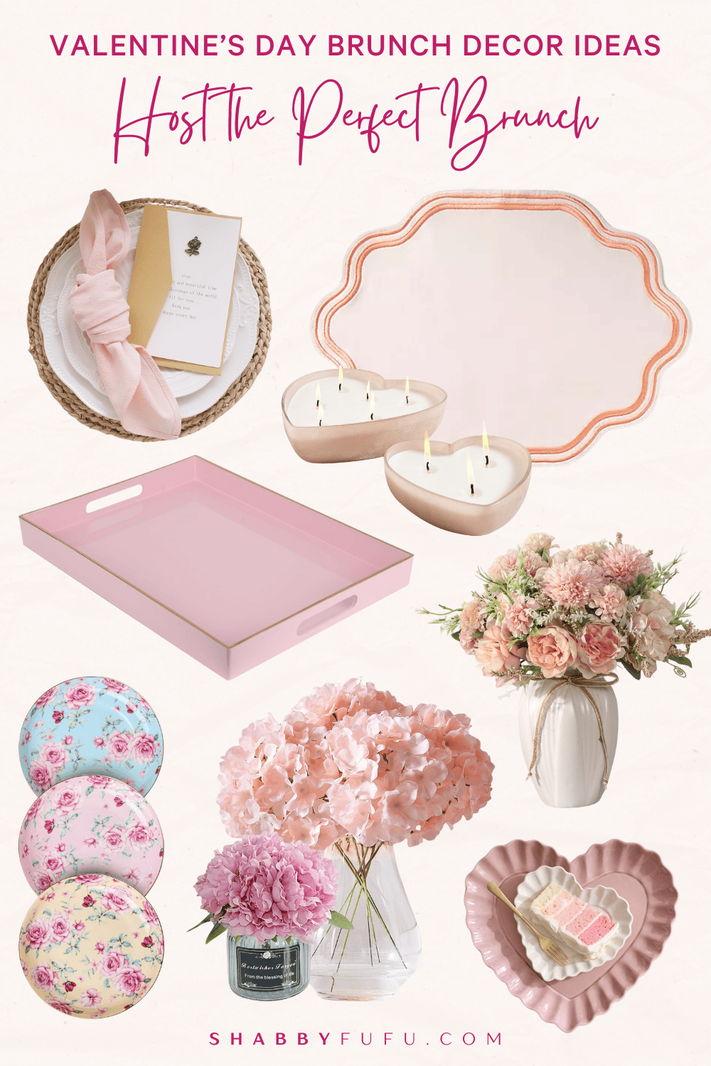 Host the Perfect Brunch Valentine’s Day Brunch Decor Ideas to Impress Pinterest LTK collage featuring decor finds