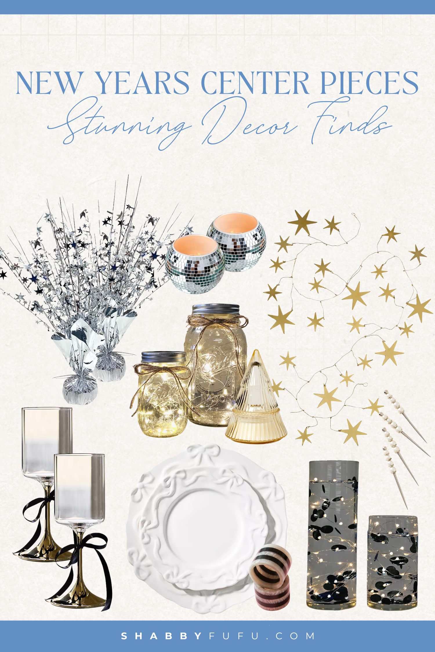 New Years Center Pieces decor finds