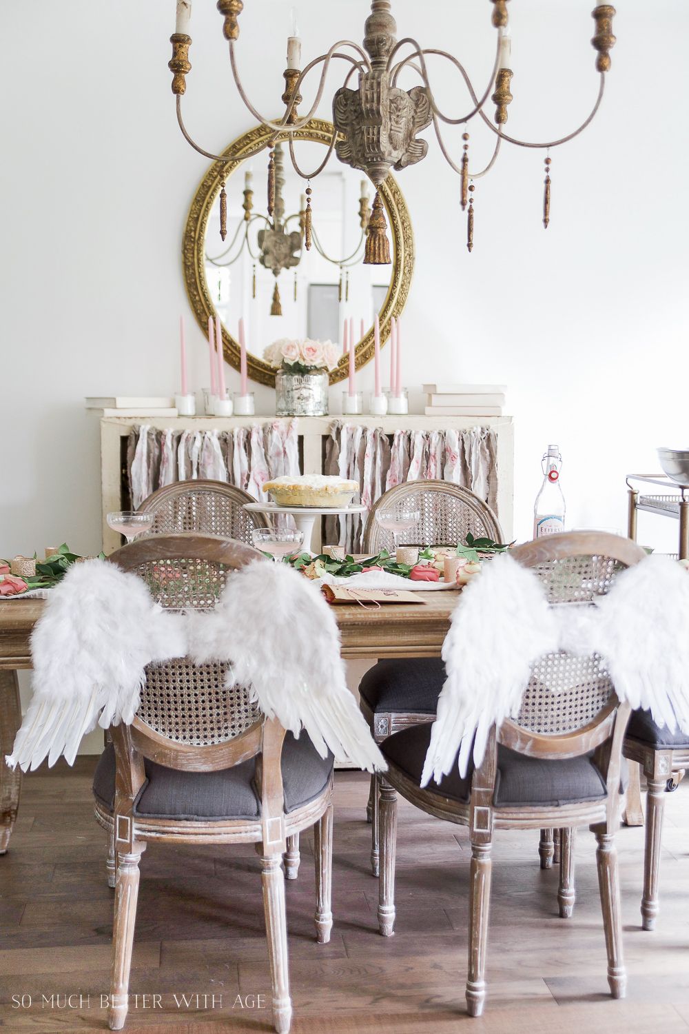 Valentines Day Brunch idea featuring a tablescape in farmhouse style